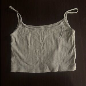 Women's Brandy Melville Sage Green Ribbed Tank Top